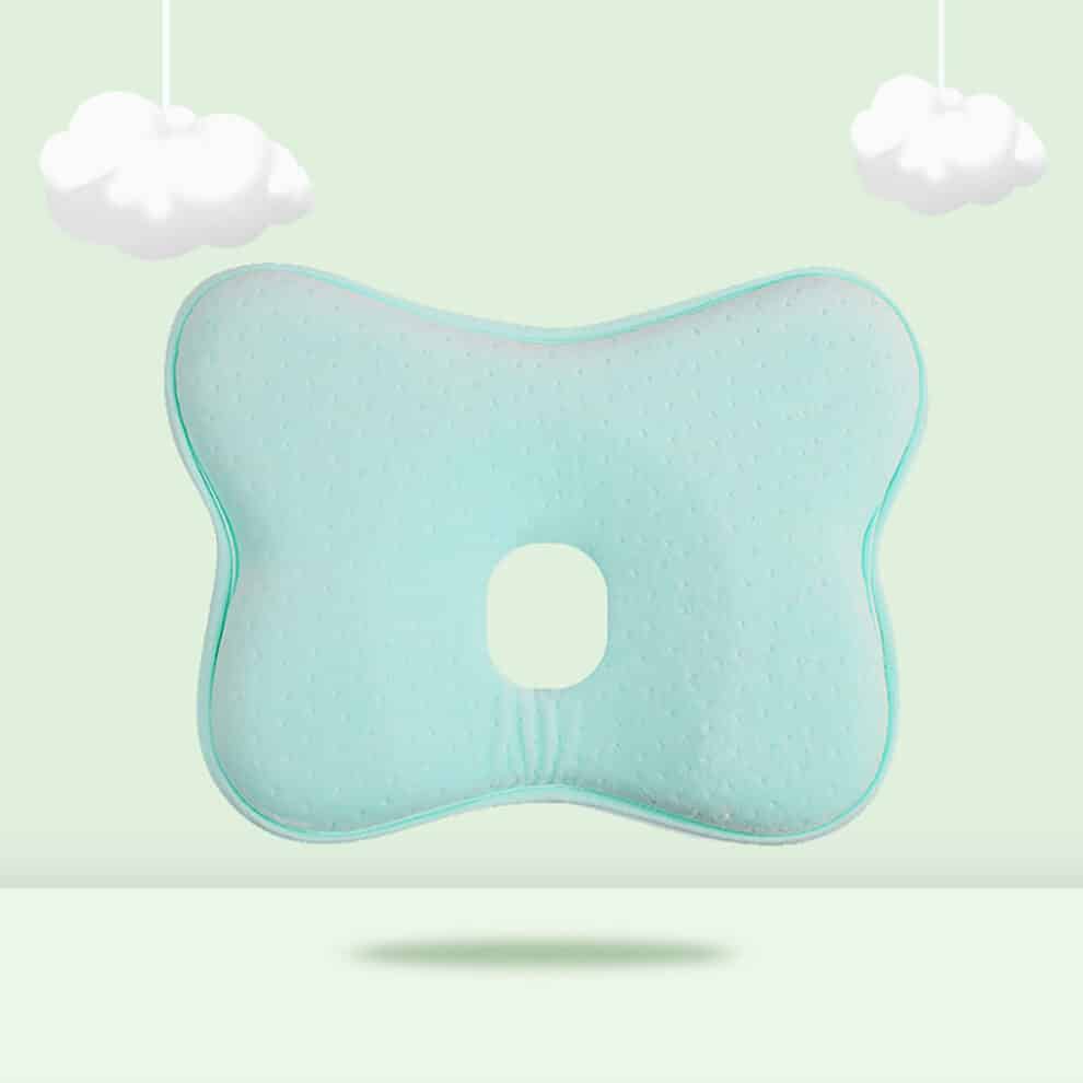 Oreiller Ergonomique Bébé Forme Ours - Viscoélastique, Anti Tête Plate - Rose - 8