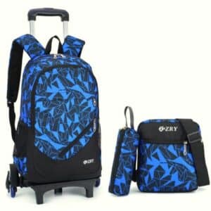 Cartable à roulettes bleu enfant