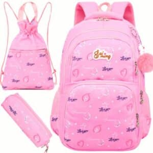 Cartable scolaire ergonomique à motif pour fille