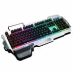Clavier gaming rétroéclairé avec repose poignet et support de téléphone