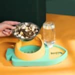 Double bol ergonomique en forme de poisson pour chat