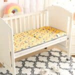 Matelas de berceau en coton jaune pour bébé