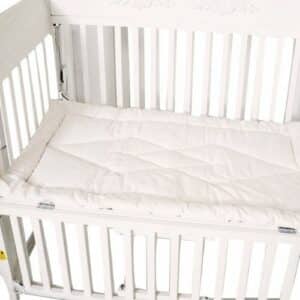 Matelas de dessus de lit molletonné blanc pour nouveau-né
