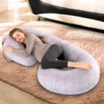 Oreiller de grossesse avec housse gris