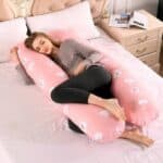 Oreiller de soutien pour femme enceinte rose