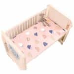 Parure de lit ergonomique à motif rose pour bébé