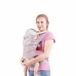 Porte bébé ergonomique avec support de tête et bretelles rembourrées