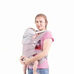 Porte bébé ergonomique avec support de tête et bretelles rembourrées