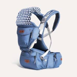 Porte-bébé ergonomique bleu façon kangourou