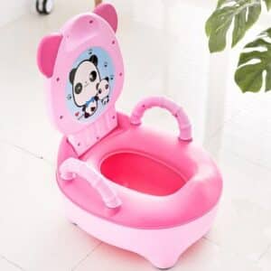 Pot en plastique ergonomique souple rose panda