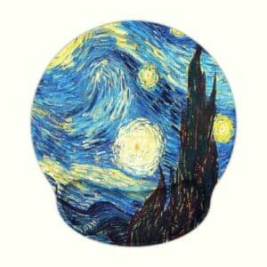 Tapis de souris ergonomique à motif d’art en mousse à mémoire de forme antidérapant