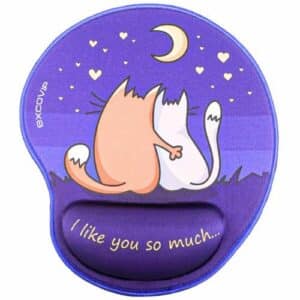 Tapis de souris ergonomique antidérapant à motif de chat avec repose-poignet