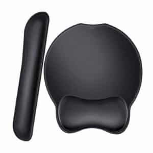 Tapis de souris ergonomique avec support poignet et coussin de support surélevé