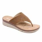 Tongs à semelles compensées maille et liège