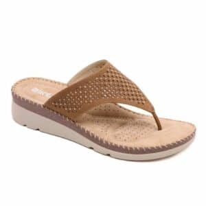 Tongs à semelles compensées maille et liège