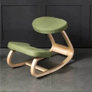 Chaise à genoux ergonomique en bois de bouleau verte