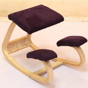 Chaise à genoux ergonomique violette en bois