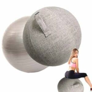 Siège ballon avec housse en coton et en lin