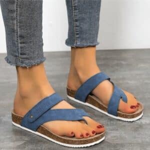 Tongs plates orthopédiques bleues