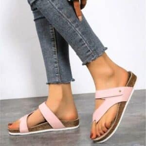 Tongs plates orthopédiques roses