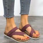 Tongs plates orthopédiques rouges