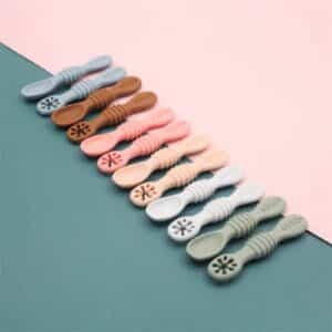 Duo de cuillères ergonomiques d’apprentissage pour nourrisson