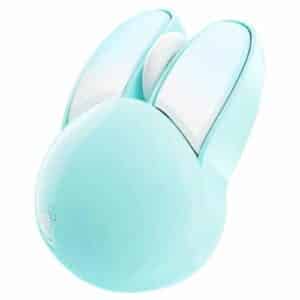 Souris Sans Fil Ergonomique Bleue en Forme de Tête de Lapin
