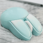 Souris Sans Fil Ergonomique Bleu en Forme de Tête de Lapin