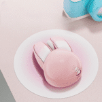 Souris Sans Fil Ergonomique Rose en Forme de Tête de Lapin