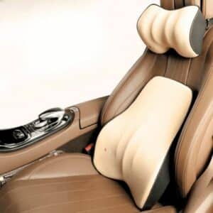Coussin Ergonomique Dos et Tête pour Voiture en Fibre Synthétique à Mémoire de Forme
