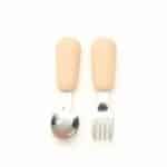 Lot de Deux Couverts Ergonomiques Bébé en Acier Inoxydable