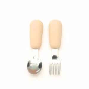 Lot de Deux Couverts Ergonomiques Bébé en Acier Inoxydable