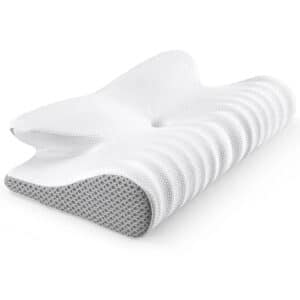 Oreiller Anti Ronflement Ergonomique en Forme de Papillon sur fond blanc