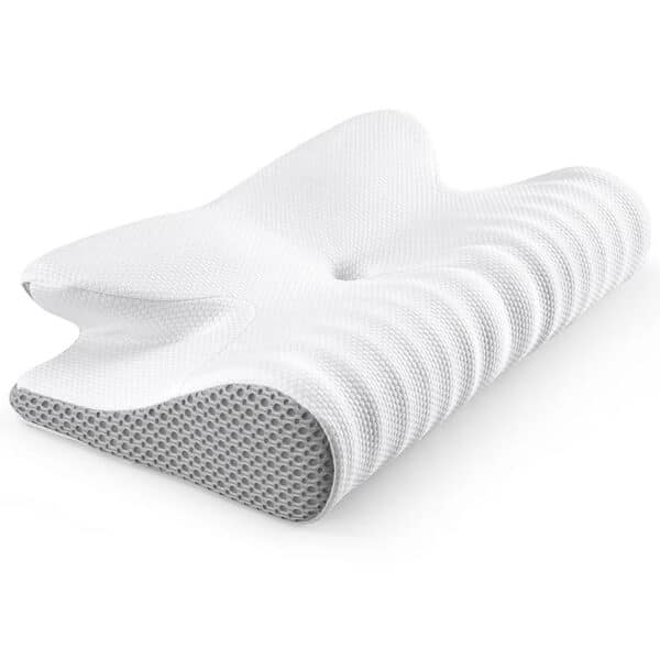 Oreiller Anti Ronflement Ergonomique en Forme de Papillon sur fond blanc