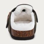 Chaussons Femme Semelle Ergonomique Verts en Fourrure