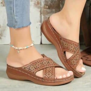 Chaussons Femme Semelle Ergonomique Raffinés et Élégants pour l’Été