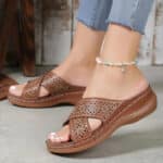 Chaussons Femme Semelle Ergonomique Raffiné et Élégants pour l'Été