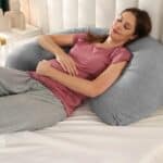 Oreiller de Grossesse Gris Confortable et Polyvalent