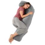 Oreiller de Grossesse Gris Confortable et Polyvalent