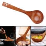 Ustensile de Cuisine Ergonomique Style Cuillère de Service en Bois