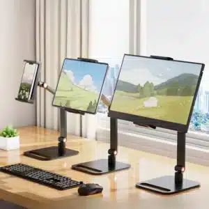 Support de moniteur Portable pour écran de 12 à 17.3 pouces, sans perçage, support de téléphone réglable pour ordinateur Portable de jeu, support à pince de bureau extensible