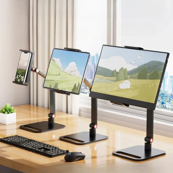 Support de moniteur Portable pour écran de 12 à 17.3 pouces, sans perçage, support de téléphone réglable pour ordinateur Portable de jeu, support à pince de bureau extensible S3000f6f47660441a99df94aab6291eecp