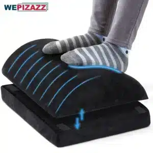 Repose-pieds réglable en 2 hauteurs sous le bureau, repose-pieds en mousse à mémoire de forme souple sous le bureau pour repose-pieds au travail, à la maison, en avion, aux voyages