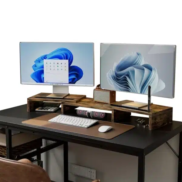 Support de support pour double moniteur, avec longueur réglable et Angle pivotant, organisateur de bureau pour ordinateur portable, imprimante, bureau à domicile Scacdf99f579445c6ae8af1fe9716d15fF