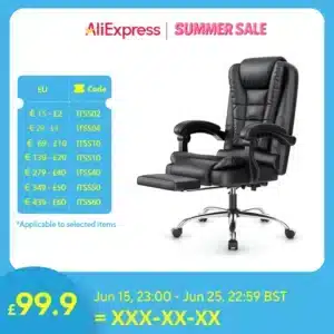 Chaise ergonomique avec repose pied