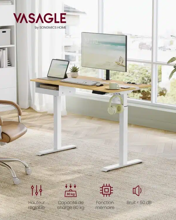 bureau assis debout blanc